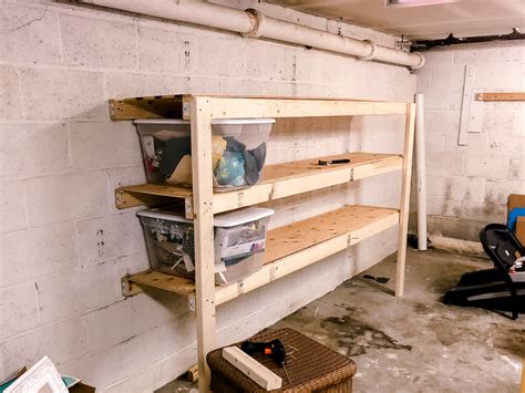 homemade garage shelving